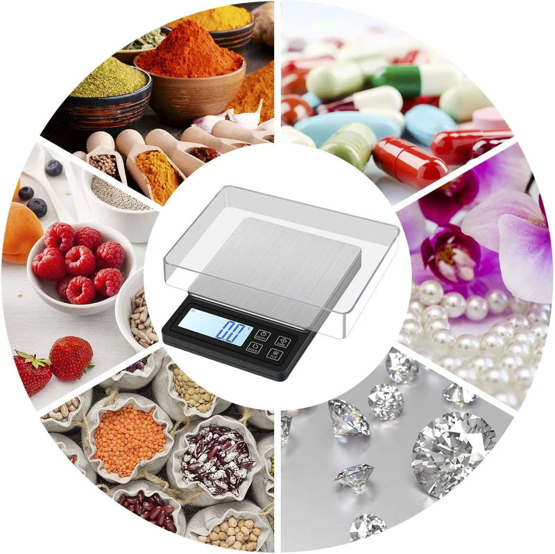 Digital Pocket Scale with USB Rechargeable 3000g/0.1g by salelink.co.nz