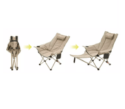 Urban Wave Premium Reclining Camping Chair with Footrest YQ1449 by ECOTREK