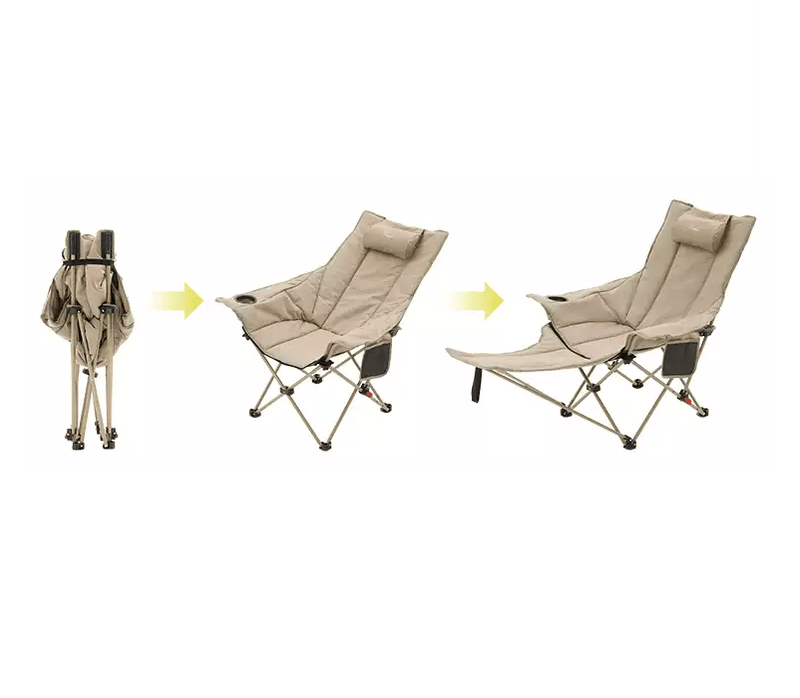 Urban Wave Premium Reclining Camping Chair with Footrest YQ1449 by ECOTREK