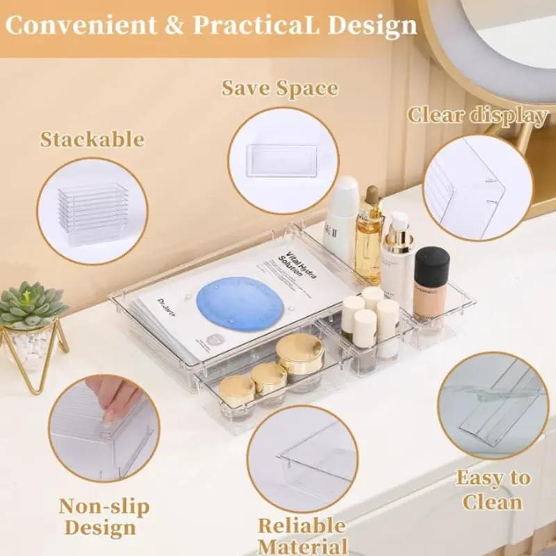 g8buynz g8buynz 25pcs Drawer storage box set transparent plastic multifunctional organizer 25pcs 25pcs Drawer storage box set transparent plastic multifunctional organizer 25pcs