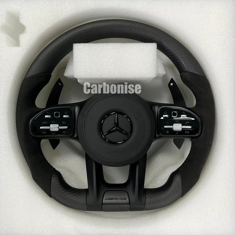 Mercedes-Benz Steering Wheel (Matte Carbon Fiber+Alcantara) #05 by CARBONISE