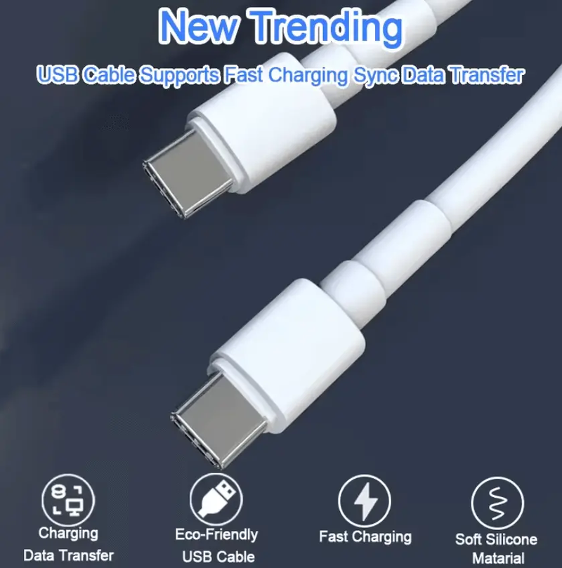 5A 100W USB-C to USB-C Cable – Super Speed Fast Charging & Data Sync by techplus