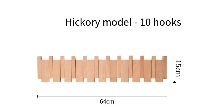 Simplicity Piano Key Wall Coat Rack Three Hook Wood Decor by Action Outdoors Limited