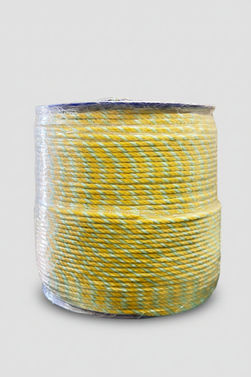 Aquatec Ropes 8MM x 500M Yellow Green Fleck Permit rope by Donaghys