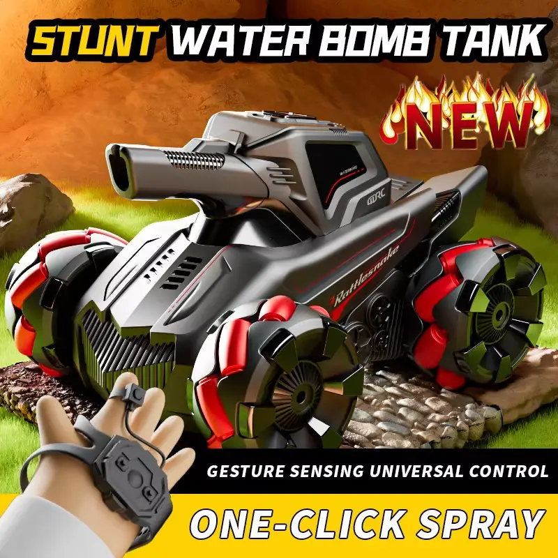 RC Car 4WD 2.4G Wireless Gesture Sensing RC Tank Water Bomb Spray Stunt by dealonline.co.nz
