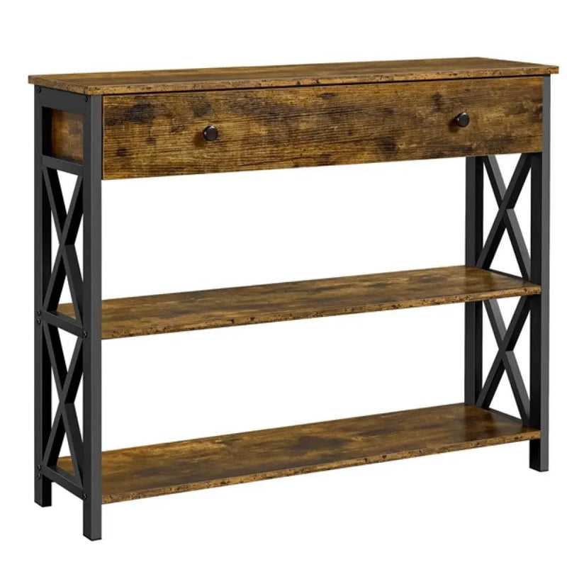 2-Tier X-Design Console Table Hall Table by Yaheetech