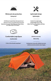 Mead's Supply & Equipment Outfitters limited Pufferfish 2-Person Ultralight Three-Season Tent 15D Nylon Pufferfish 2 Person Tent Ultralight Three Season