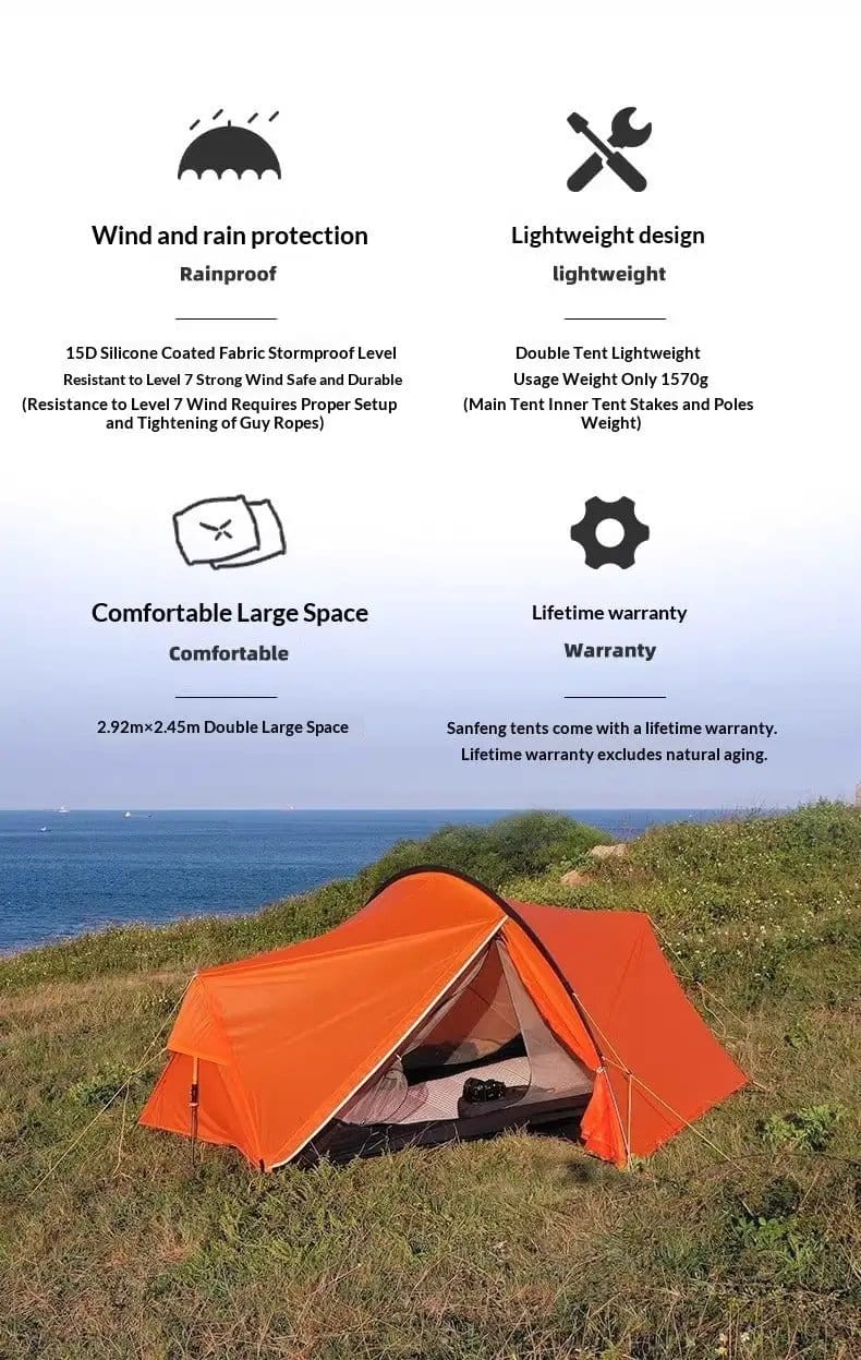 Mead's Supply & Equipment Outfitters limited Pufferfish 2-Person Ultralight Three-Season Tent 15D Nylon Pufferfish 2 Person Tent Ultralight Three Season