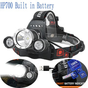 BORUiT HP700 LED Headlamp Head Torch Lamp Rechargeable Light Headlight Camping by China Dropship