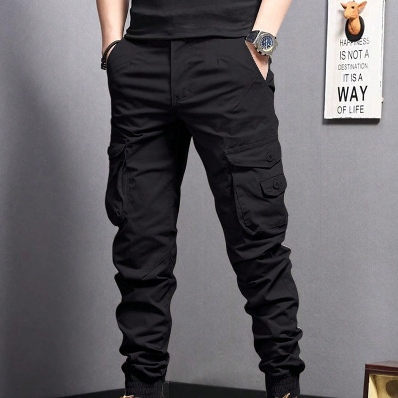 Men's Cotton Cargo Pants With Breathable Fabric And Multiple Pockets For Hiking
