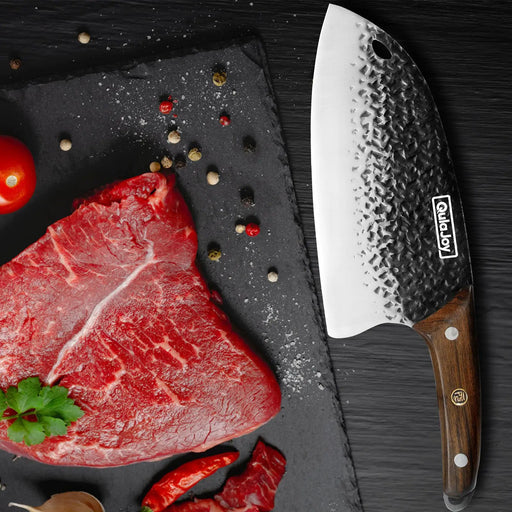 Qulajoy Meat Cleaver Knife - 7.3 Inch High Carbon Stainless Steel Butcher Knife For Meat Cutting Slicing Vegetables- Professional Chopper Knife For Home Kitchen Chef Knife - Serbian Chef Knife by China Dropship