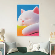 Fluffy Cat Asleep by Blank Wall Print Shop