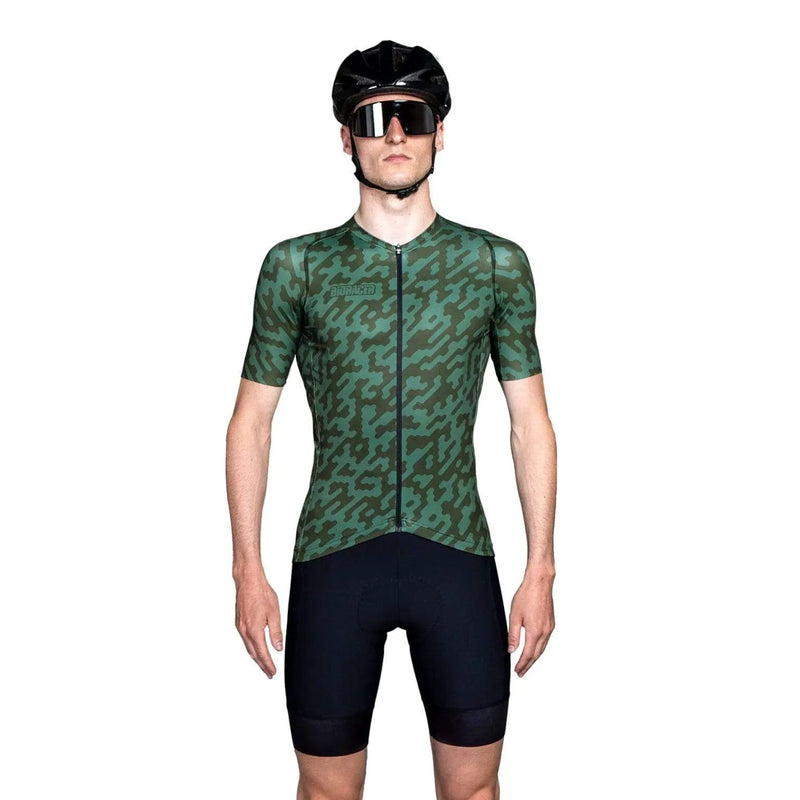 Euro Cycling NZ Clothing Bioracer Spitfire Jersey SS Olive Noise Bioracer Spitfire Short Sleeve Cycling Jersey Olive