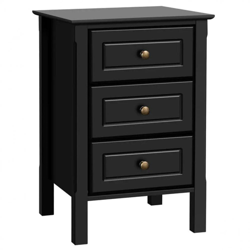 2x Side Table Nightstand End Table 3-drawer Side Table by Yaheetech