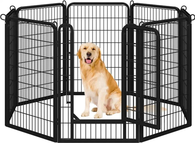 8 Panels Dog Playpen 100cm Tall Dog Pen Dog Fence by Yaheetech