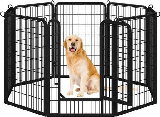 8 Panels Dog Playpen 100cm Tall Dog Pen Dog Fence by Yaheetech