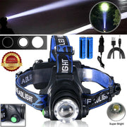 Super Bright Powerful Headlamp LED Head Torch USB Rechargeable Headlight Head Lamp by China Dropship