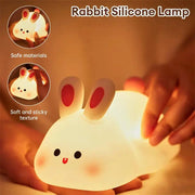 Cute LED Night Light Rabbit Silicone Touch Sensor Night Lamp For Kids by Action Outdoors Limited