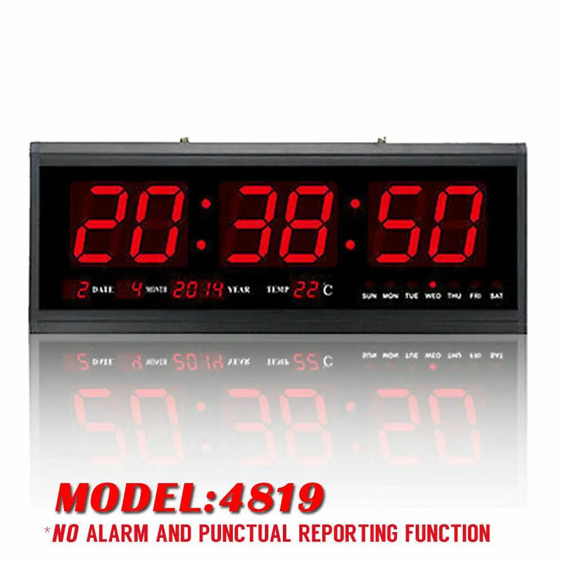 48cm Large Big Jumbo LED Wall Desk Clock Display With Calendar Temperature by salelink.co.nz