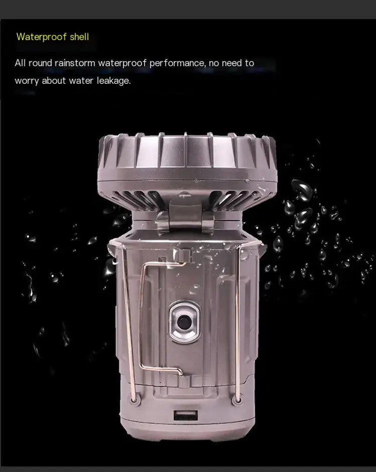 Solar Camping Lantern Fan - 2-in-1 Rechargeable LED Light with Cooling Fan by Mead's Supply & Equipment Outfitters limited