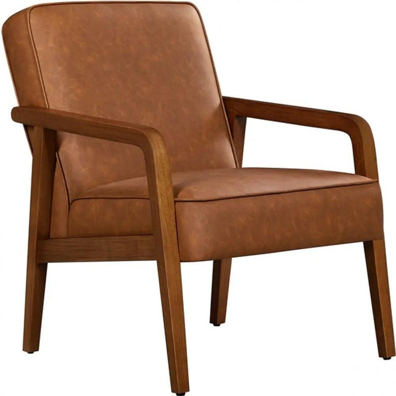 Mid-Century Modern Upholstered Lounge Chair Accent Armchair by Yaheetech