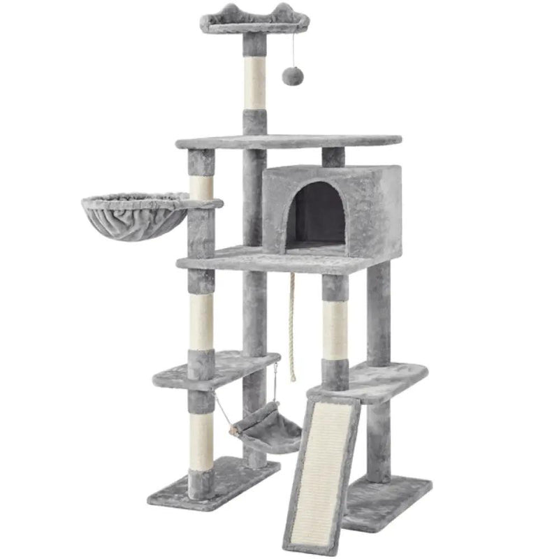 70″ Tall Multilevel Cat Tree Large Cat Tower with Condo & Perch & Basket by Yaheetech
