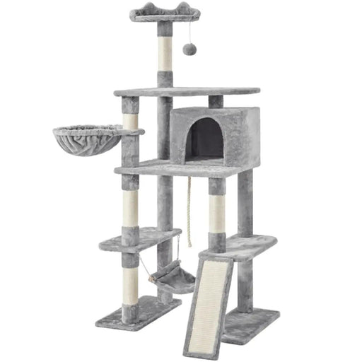 70″ Tall Multilevel Cat Tree Large Cat Tower with Condo & Perch & Basket by Yaheetech