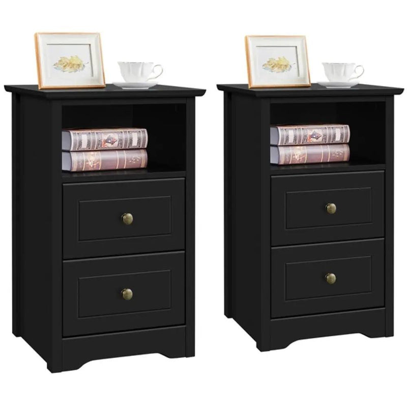 2pcs Bedside Table Sofa Side Table by Yaheetech