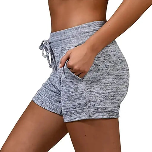 Women's Lace-Up Yoga Shorts - Solid Color Athletic Shorts for Outdoor Activities by Mead's Supply & Equipment Outfitters limited