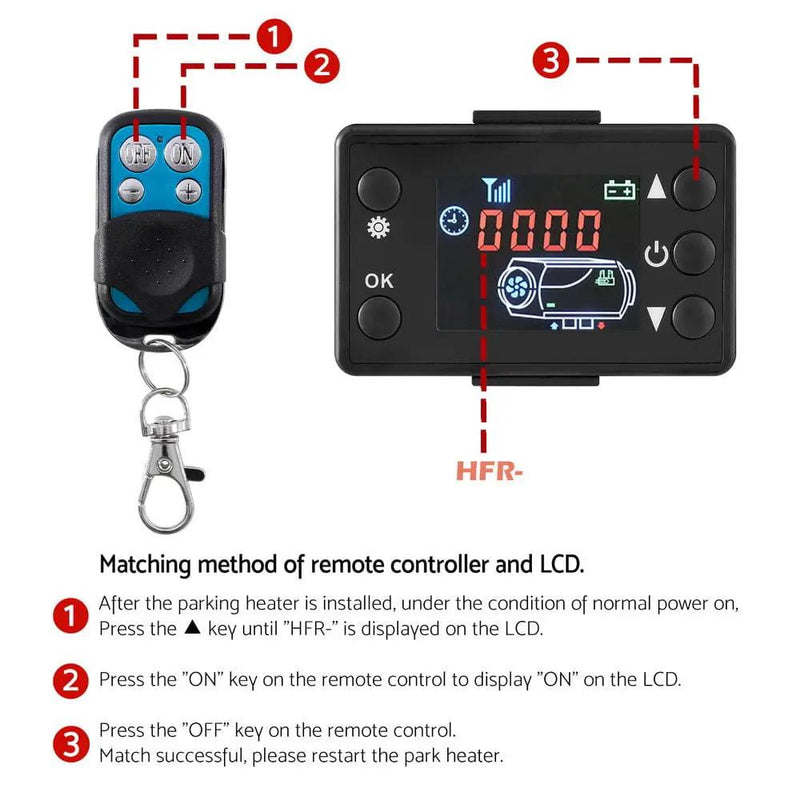 5KW Portable Diesel Air Heater Remote Control LCD Display Quick Heat Car RV Bus Boat by SportZone.co.nz