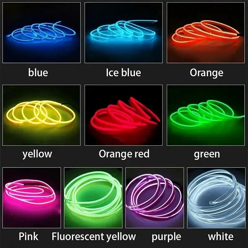 5M USB LED Neon Car Interior Light (7 colours available) by Habicare