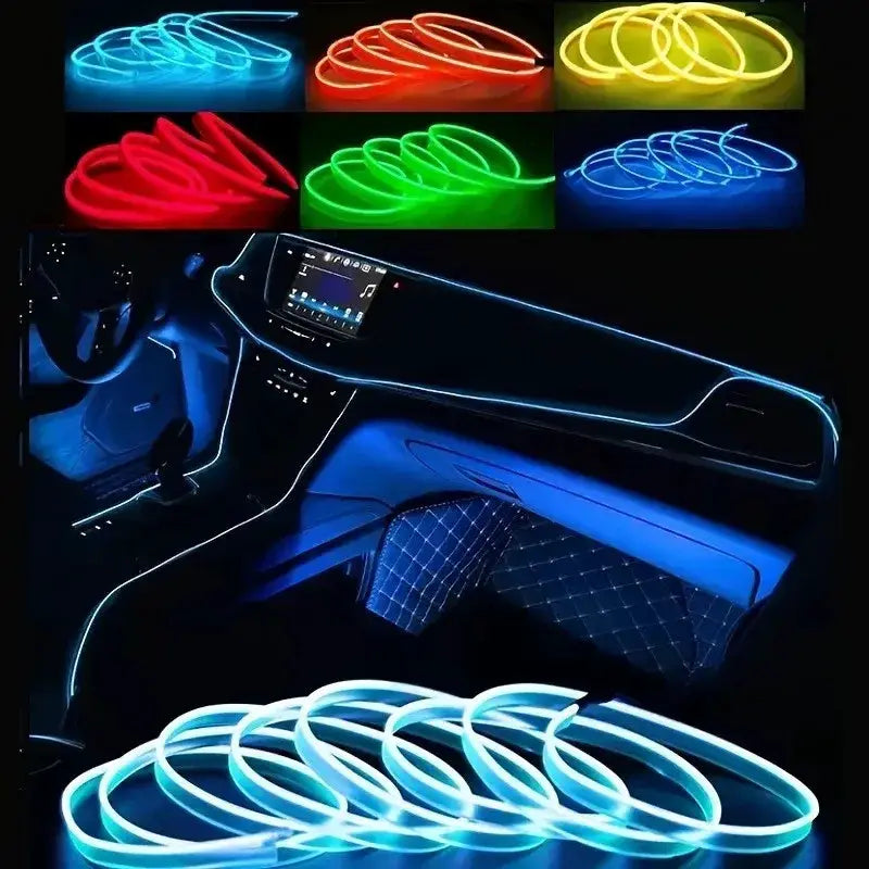 5M USB LED Neon Car Interior Light (7 colours available) by Habicare