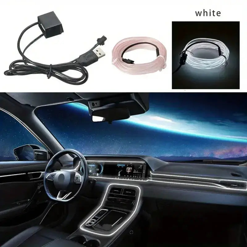 5M USB LED Neon Car Interior Light (7 colours available) by Habicare