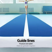 5m x 1m Inflatable Air Track Mat 20cm Thick Gymnastic Tumbling Blue And White by SportZone.co.nz