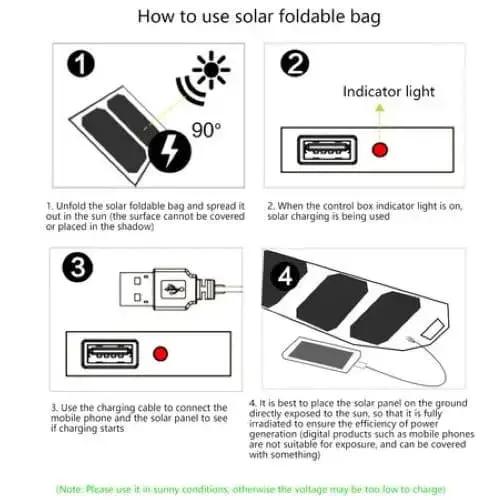 5W Foldable Solar Panel - 5V USB Output by 9eight5
