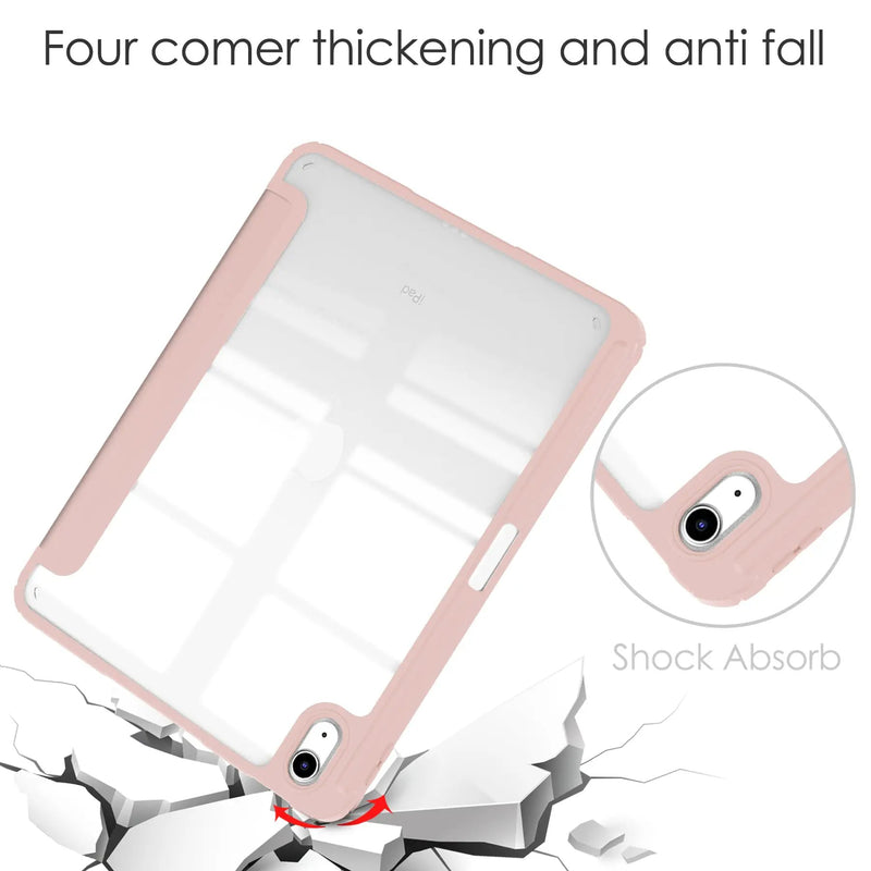 iPad 10.9" Case (10th Gen 2022), Pad 11 (A16 2025) Clear Pen Slot Holder Case Cover by salelink.co.nz
