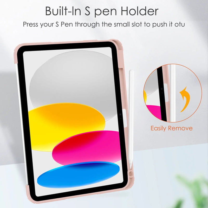 iPad 10.9" Case (10th Gen 2022), Pad 11 (A16 2025) Clear Pen Slot Holder Case Cover by salelink.co.nz