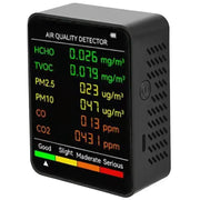 6-in-1 Air Quality Detector – PM2.5, PM10, HCHO, TVOC, CO, CO2 Monitor by Habicare