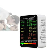 6-in-1 Air Quality Detector – PM2.5, PM10, HCHO, TVOC, CO, CO2 Monitor by Habicare