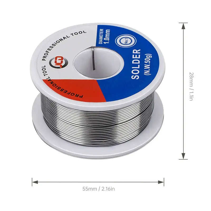 60/40 Rosin Core Solder Wire (50g/20g, 0.6–1.5mm) by Habicare