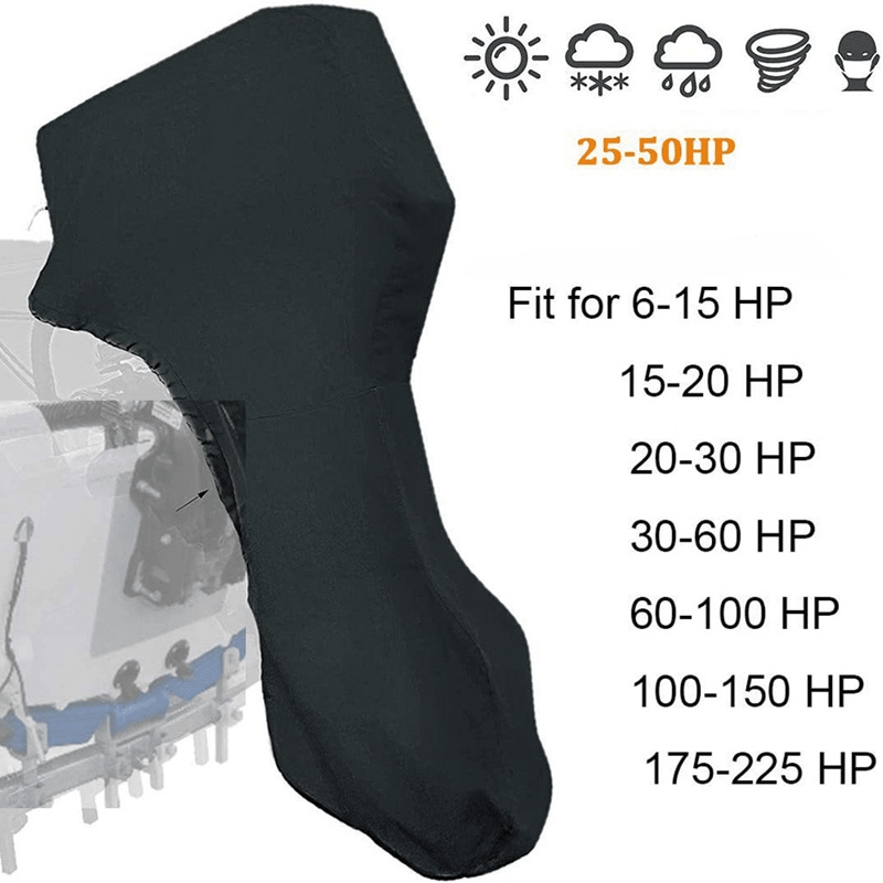 SportZone.co.nz Outdoor Recreation > Boating > Boating Accessories 600D Oxford Cloth Outboard Motor Cover, Waterproof UV Resistant Boat Engine Protective Cover for Yacht Fishing Boat（100-150HP） 600D Oxford Cloth Outboard Motor Cover, Waterproof UV Resistant Boat Engine Protective Cover for Yacht Fishing Boat（100-150HP）