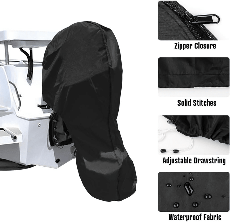 SportZone.co.nz Outdoor Recreation > Boating > Boating Accessories 600D Oxford Cloth Outboard Motor Cover, Waterproof UV Resistant Boat Engine Protective Cover for Yacht Fishing Boat（175-225HP） 600D Oxford Cloth Outboard Motor Cover, Waterproof UV Resistant Boat Engine Protective Cover for Yacht Fishing Boat（175-225HP）
