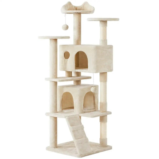 Cat Tree Cat Tower w/ Condos & Dangling Balls & Scratching Posts & Platforms by Yaheetech