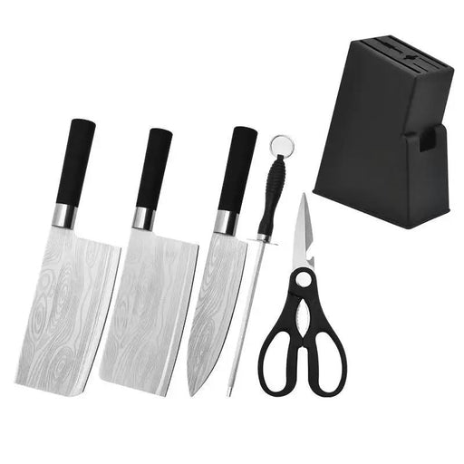 Household Kitchen Knife Suit Laser Pattern Stainless Steel Kitchen Knives 6piece Set Of Knives by China Dropship