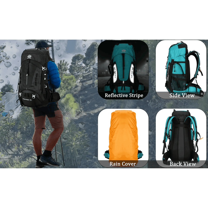 60L Camping & Hiking Backpack – Lightweight Travel Backpack for Outdoor Adventures HNHM1111 by ECOTREK