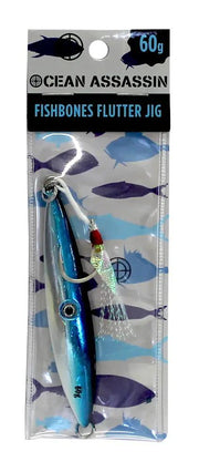 Ocean Assassin Fishbones Flutter Jig - Blue by NZ Diver