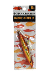 Ocean Assassin Fishbones Flutter Jig - Orange by NZ Diver