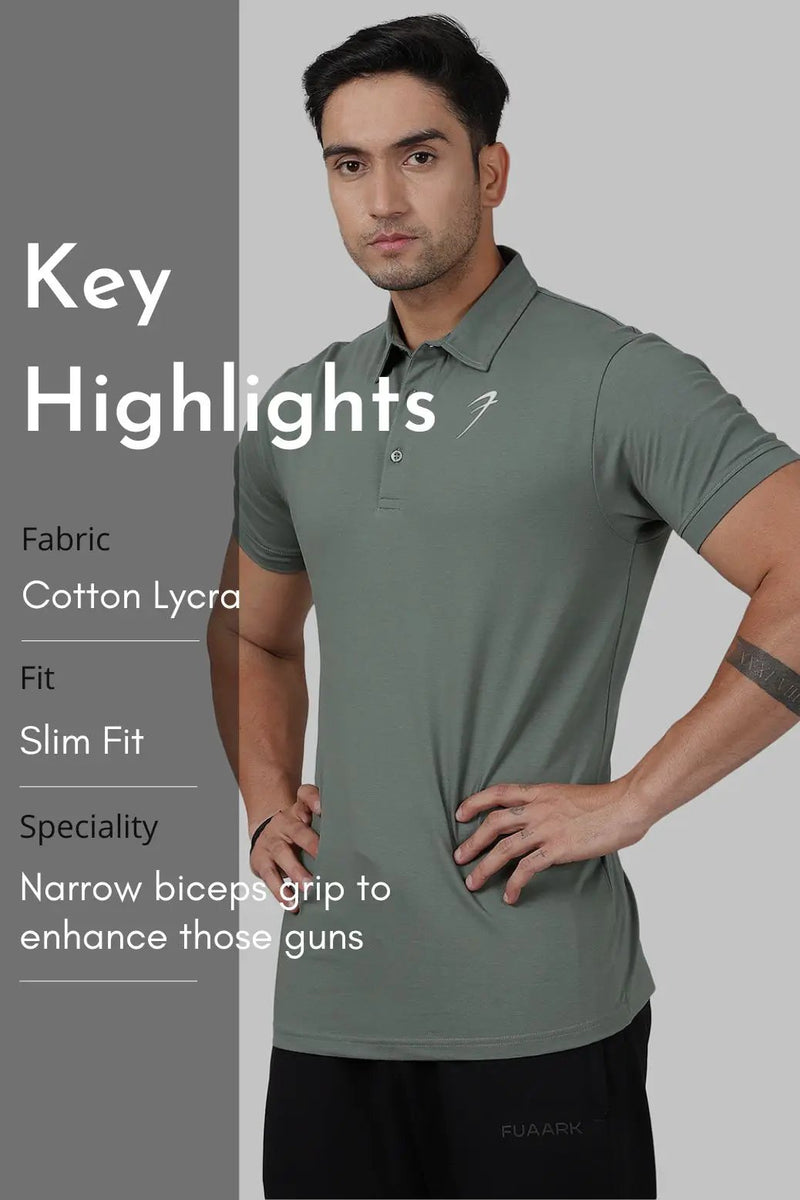 Polo T-shirt Sage Green by Fuaark Nz