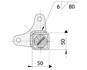 Gull Wing Axle - Disc Braked - 1500kg - Galvanised technical drawing with dimensions