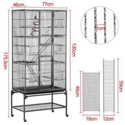 175.5cm H Extra Large Pet Cage Mobile Large Bird Cage Parrot Cage by Yaheetech